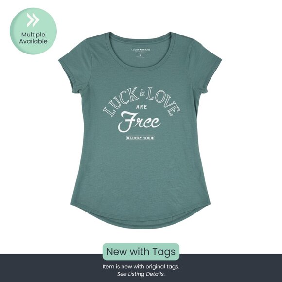 Lucky Brand “Luck & Love Are Free” Graphic Tee - Picture 1 of 3